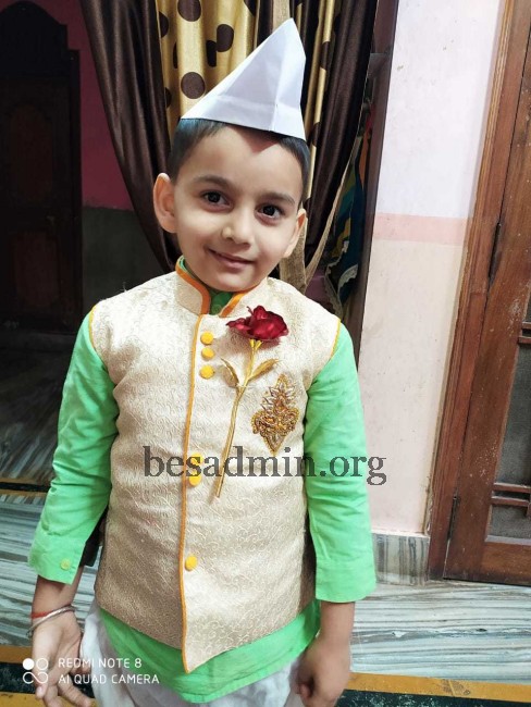 Buy Kaku Fancy Dresses Polyester Pandit Jawaharlal Nehru Ji Costume 7-8  Years for Boys for Republic Day & Independence Day National Hero Freedom  Fighter Fancy Dress School Function Competition - Cream Online